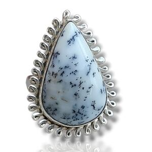 Sterling Silver Dendritic Opal Ring Size 7